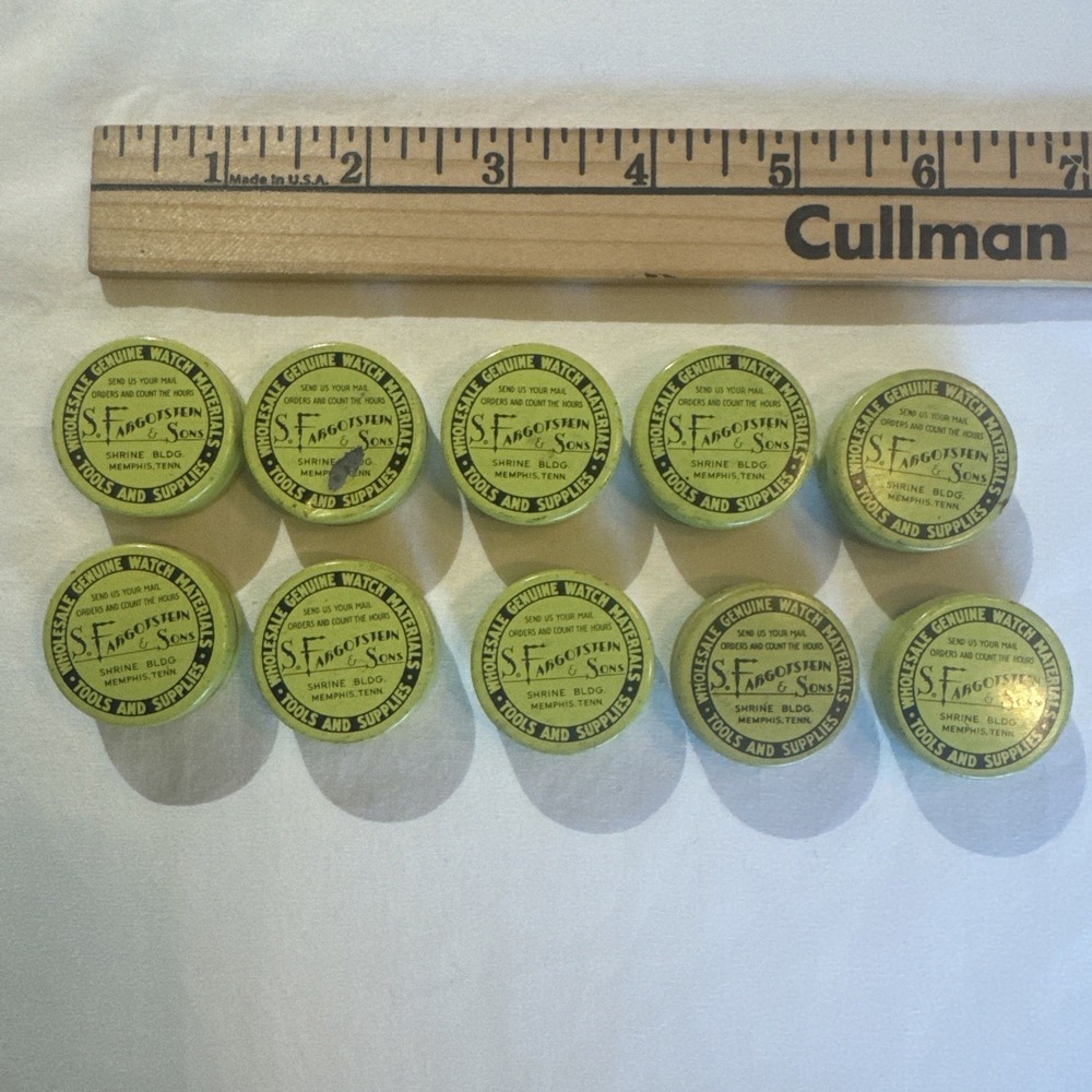 10 Vintage S Fargotstein & Sons Watch Parts Tins Tools Old Watchmaking Jewelers